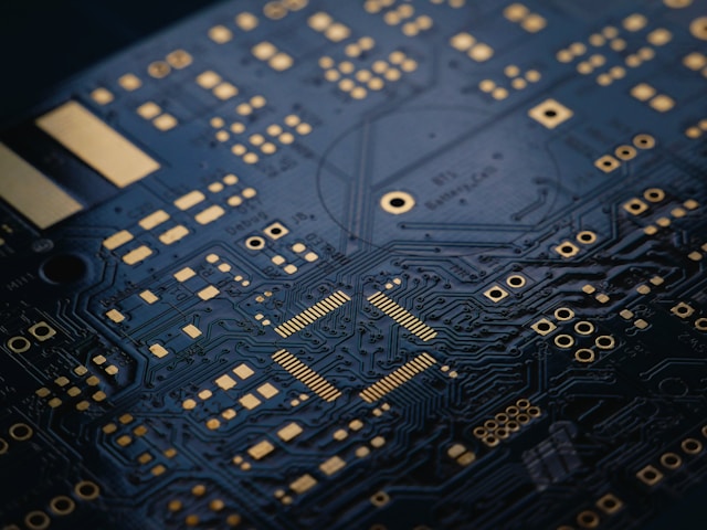 Detailed view of an expertly designed PCB